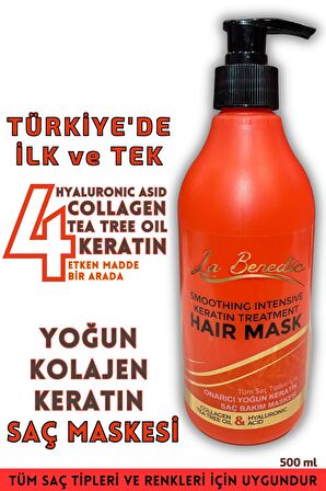 La Benedic Yumuşatıcı Yoğun Keratin Collagen Saç Bakım Maskesi (Tüm Saç Tipleri İçin) 500 ml e